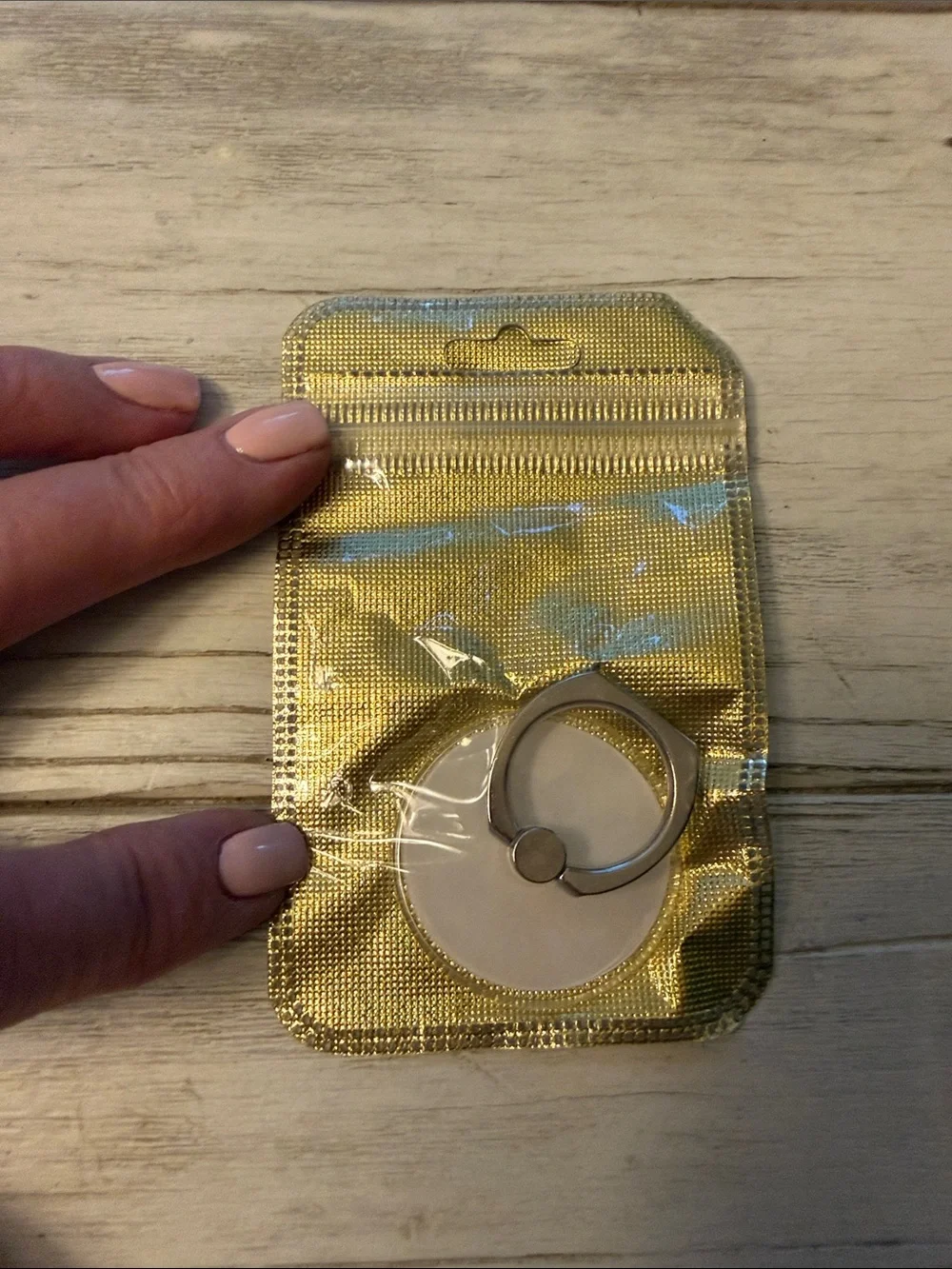 Universal Silver Phone Ring Holder with Adhesive Grip